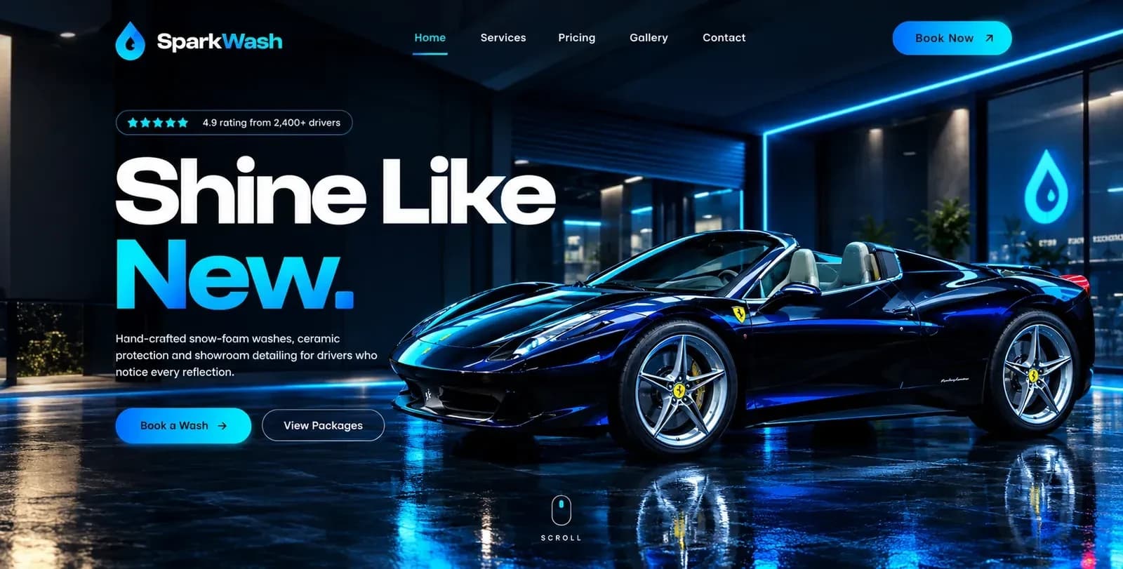 SparkWash — Premium Car Wash & Detailing Website