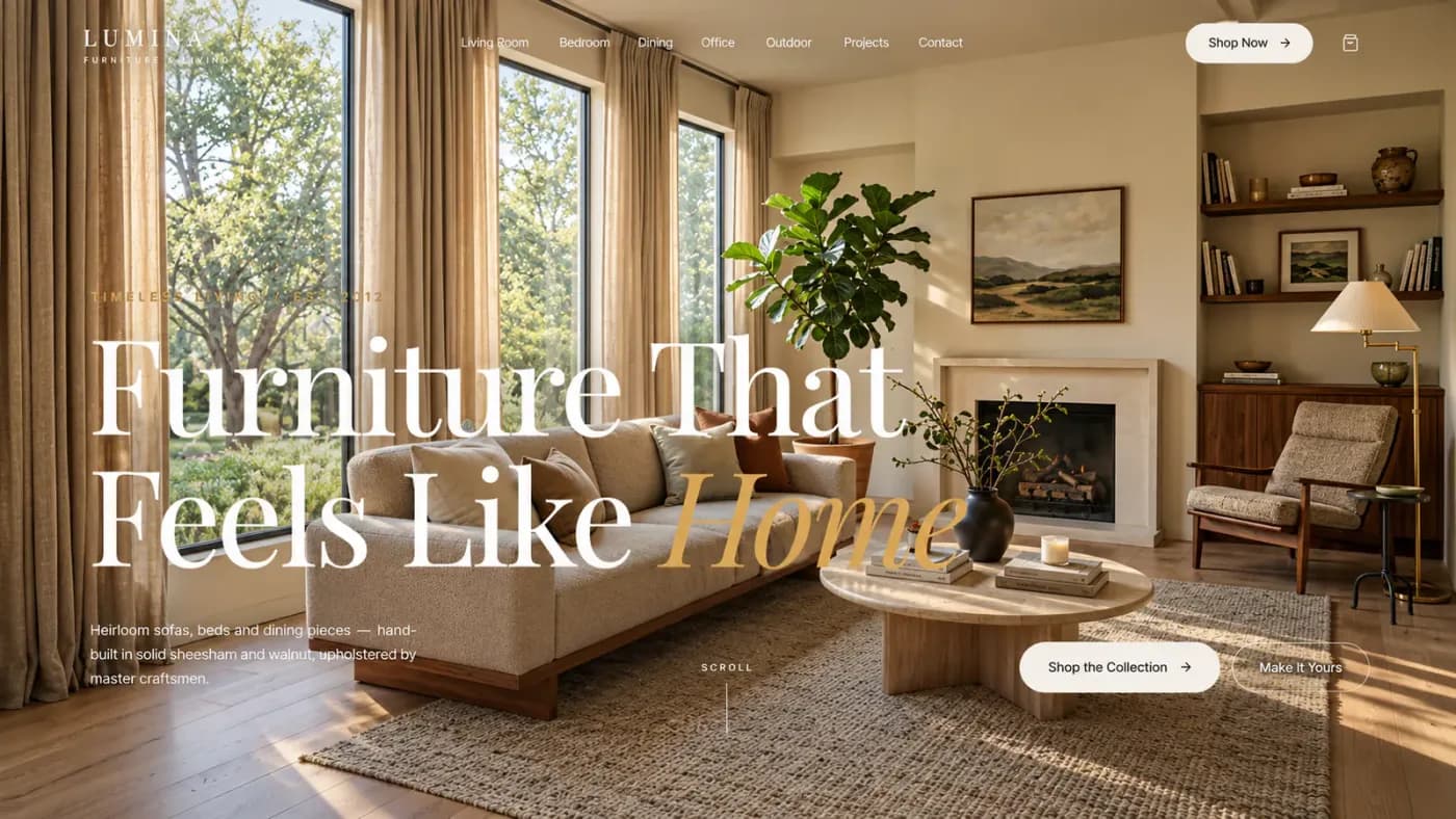 Lumina Furniture — Modern Furniture Store Website