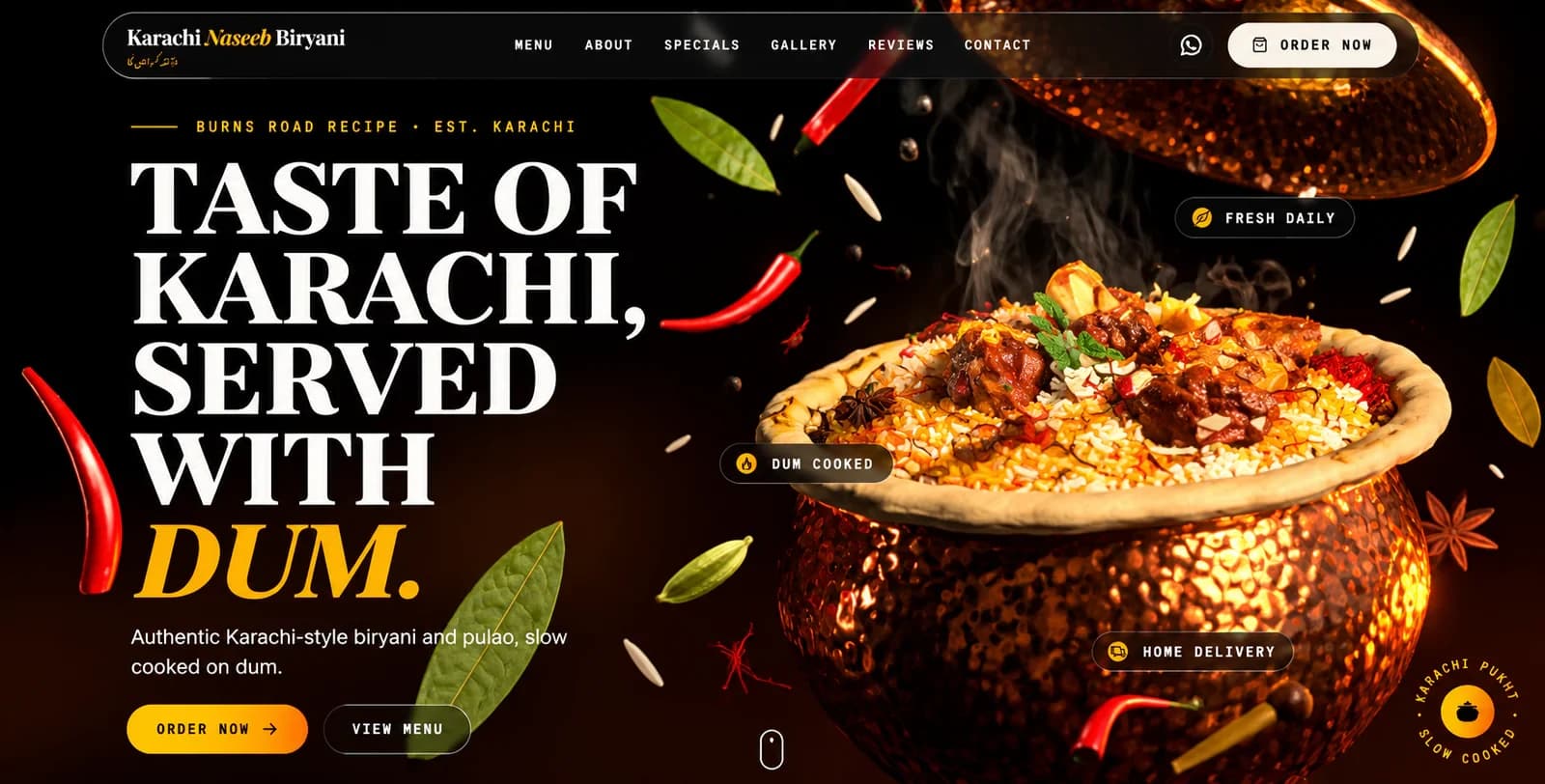 Karachi Naseeb Biryani — Biryani Restaurant & Ordering Website